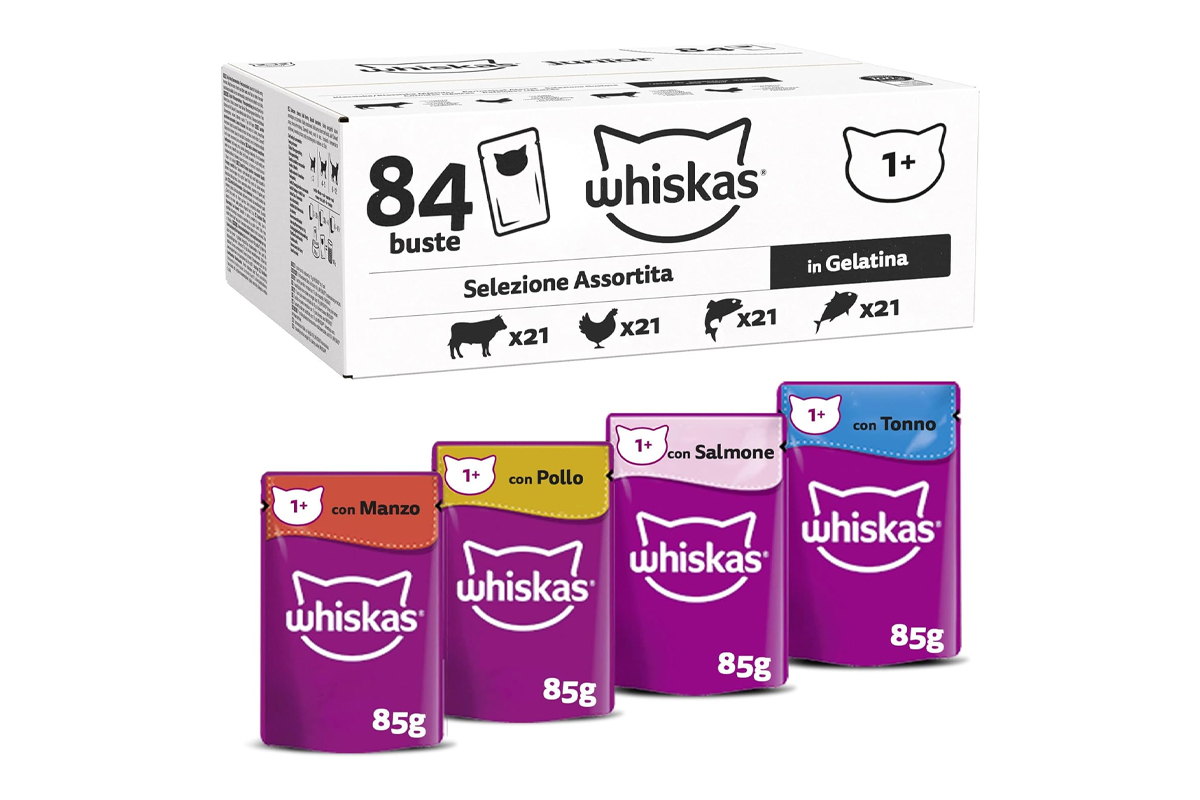 Whiskas Selezione Assortita in Gelatina 1+